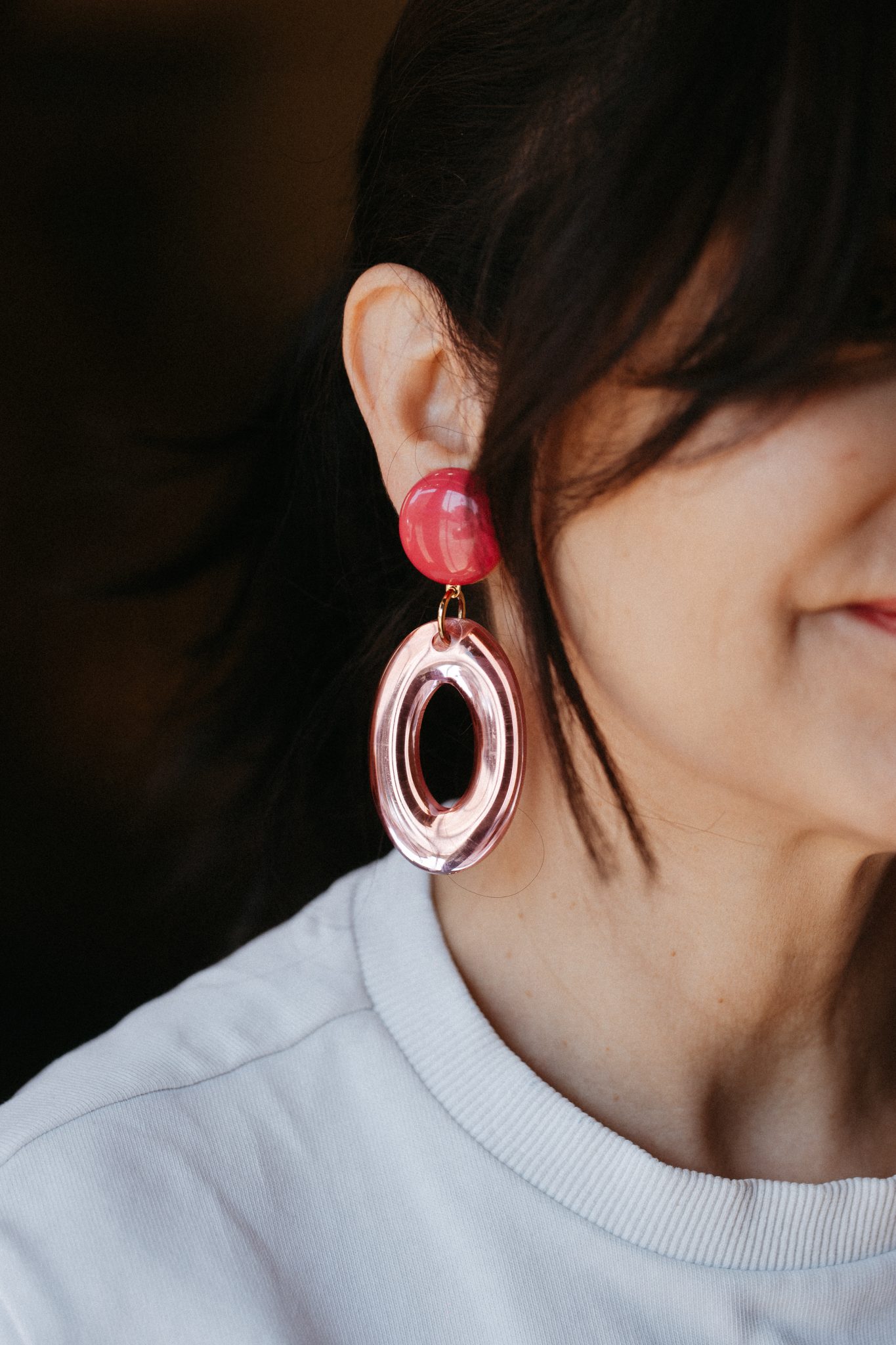 Boucles d'oreilles Miroir rose fuchsia | Francine Bramli – Image 2