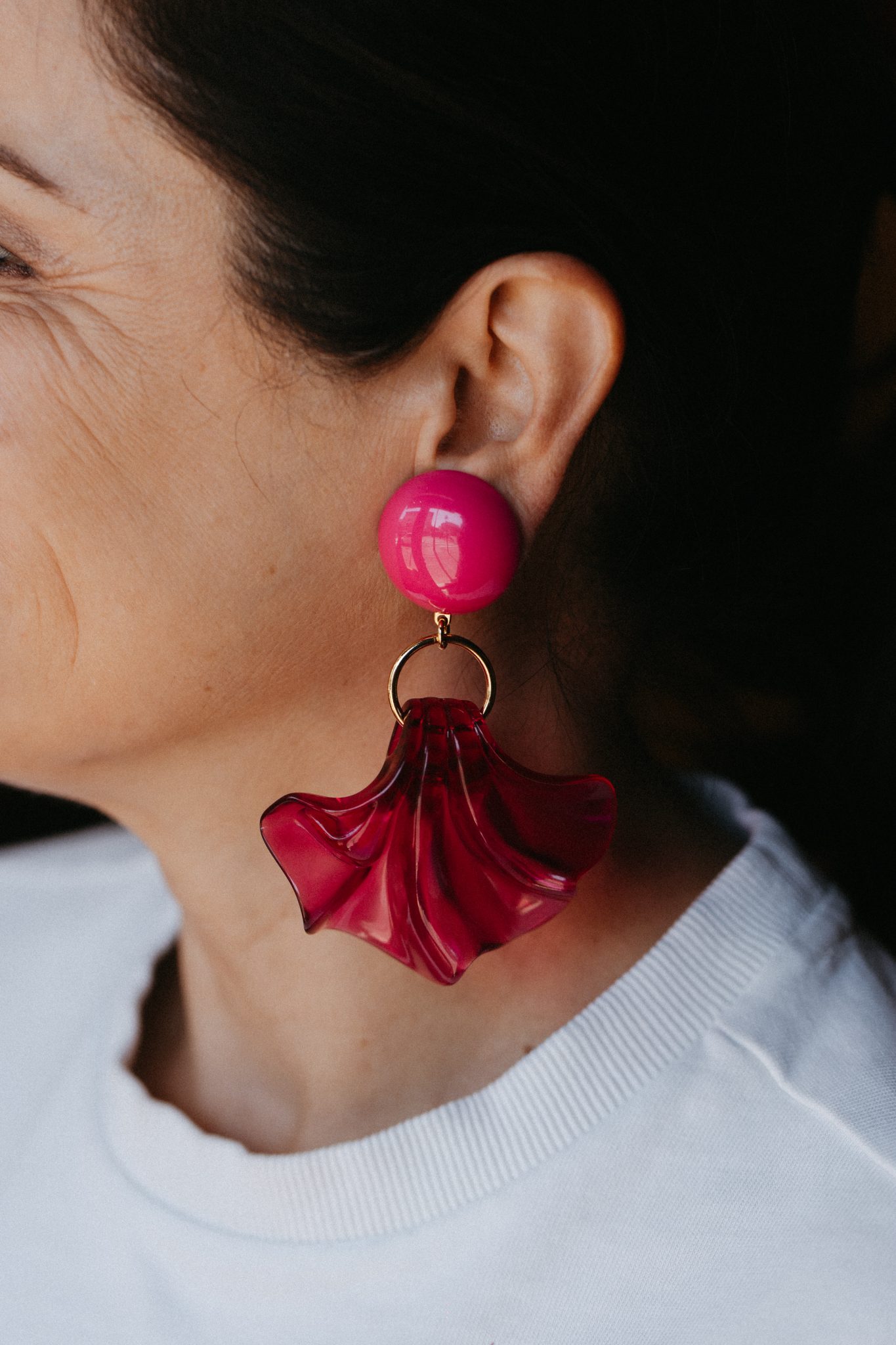Boucles d'oreilles Amélia fuchsia | Francine Bramli