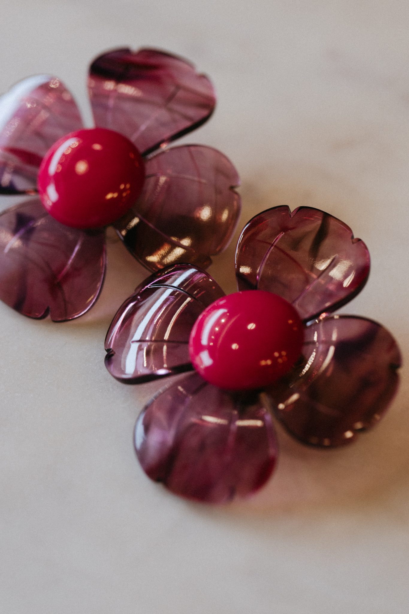 Boucles d'oreilles clip Flora rose | Francine Bramli
