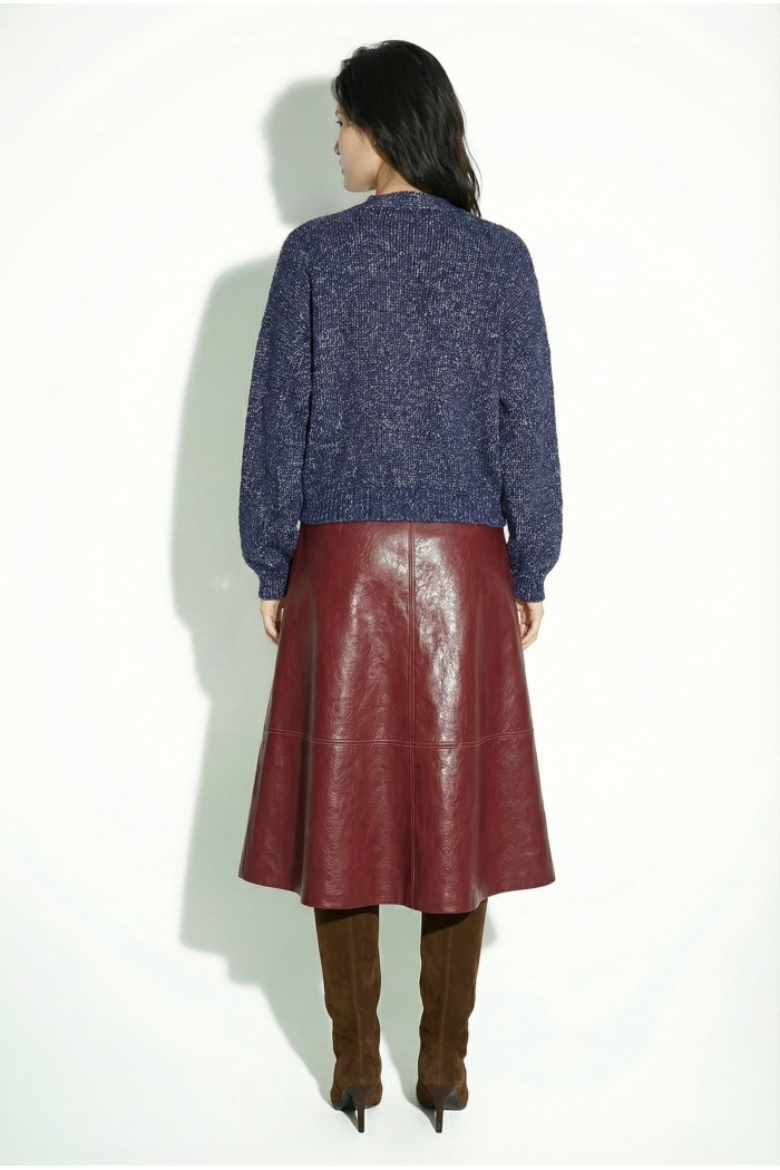 Jupe maxi Vinyle bordeaux | Imprevu – Image 3