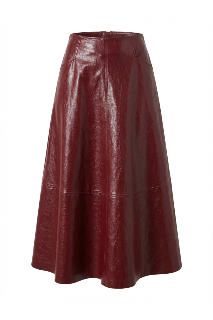 Jupe maxi Vinyle bordeaux | Imprevu – Image 5