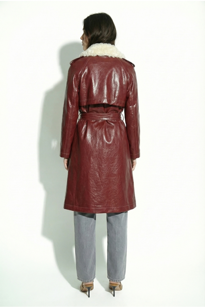 Trench Vinyle bordeaux | Imprevu – Image 5