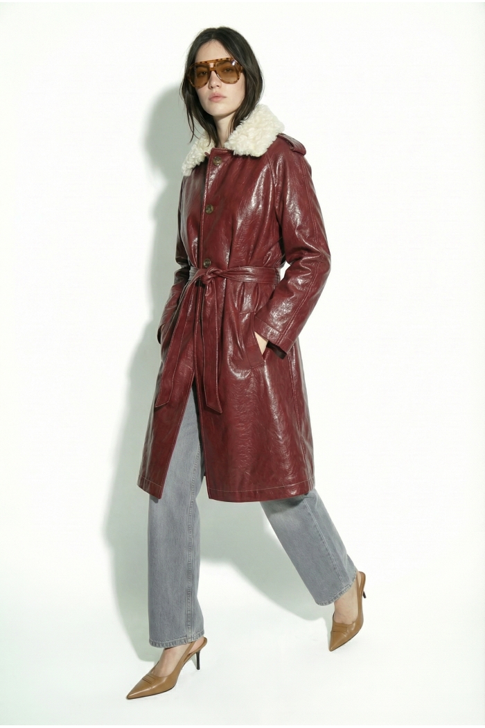 Trench Vinyle bordeaux | Imprevu – Image 6