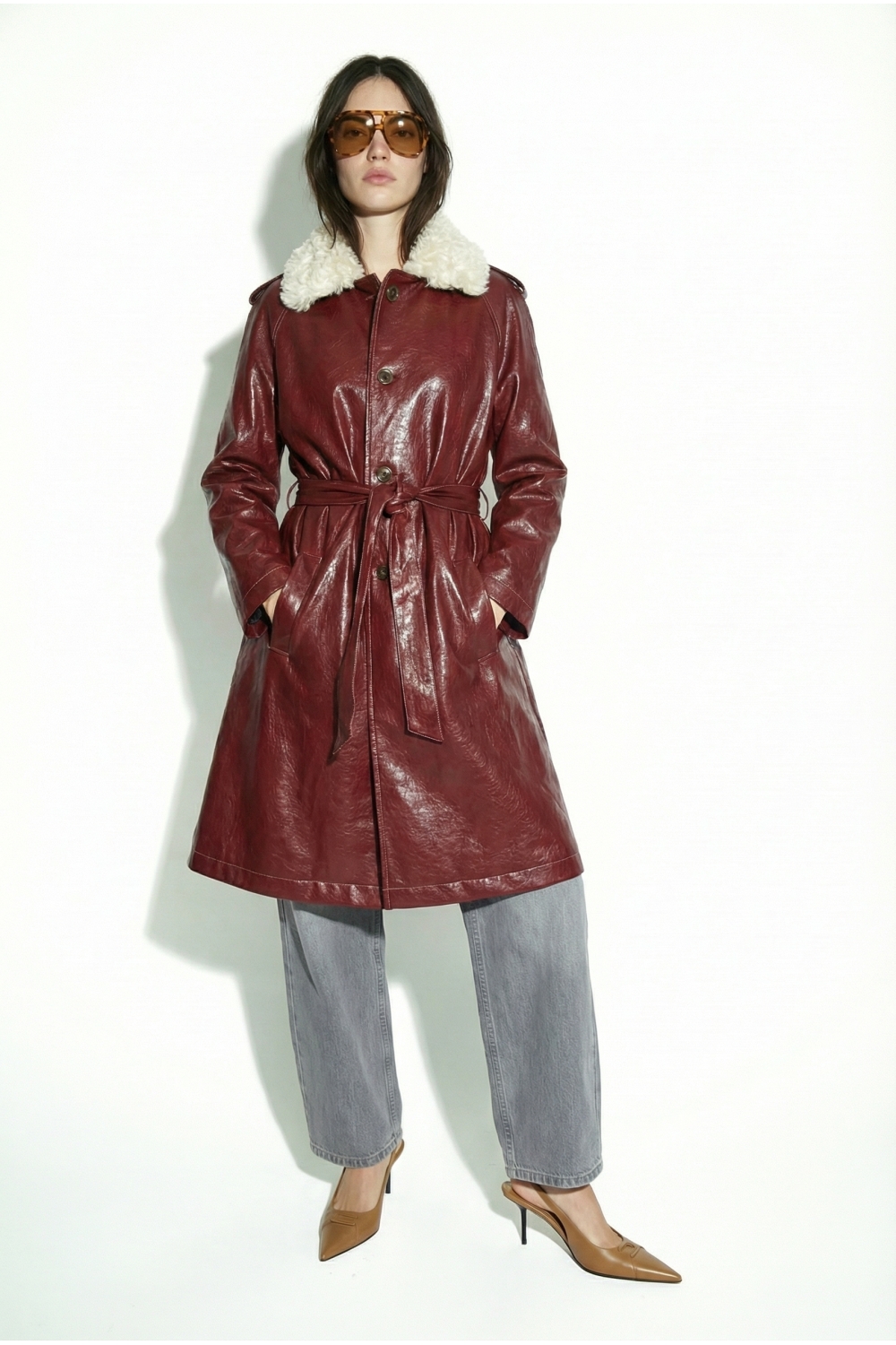 Trench Vinyle bordeaux | Imprevu – Image 2
